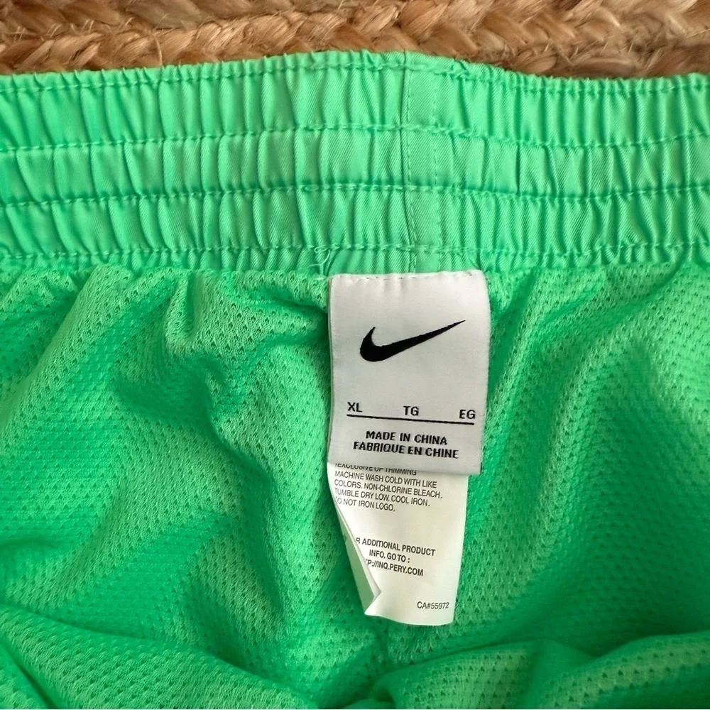 Men’s Nike XL Bright Green Lined Volley Swim Shorts